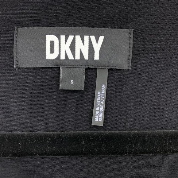 DKNY Open Front Long Vest Womens Size Small Black Sheer Back Panel - Picture 5 of 5